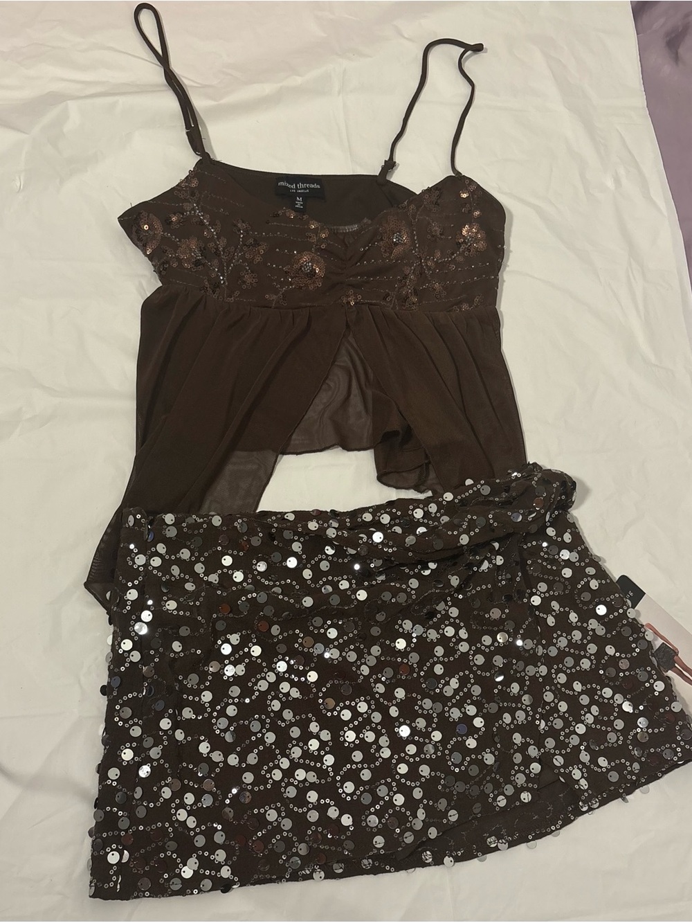 Y2K festival top and skirt fairy outfit shiny glitter going out - Picture 12 of 12